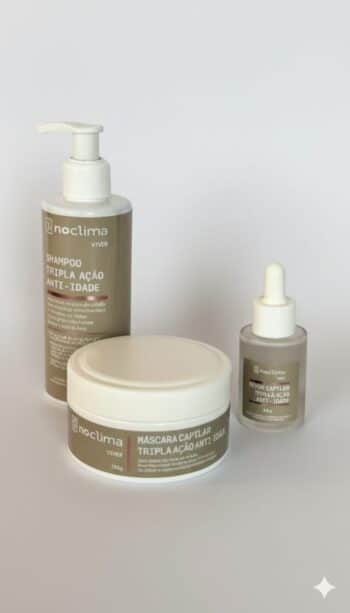 Kit Capilar Anti-Idade — Shampoo + Máscara + Sérum para Queda de Cabelo | NoClima
